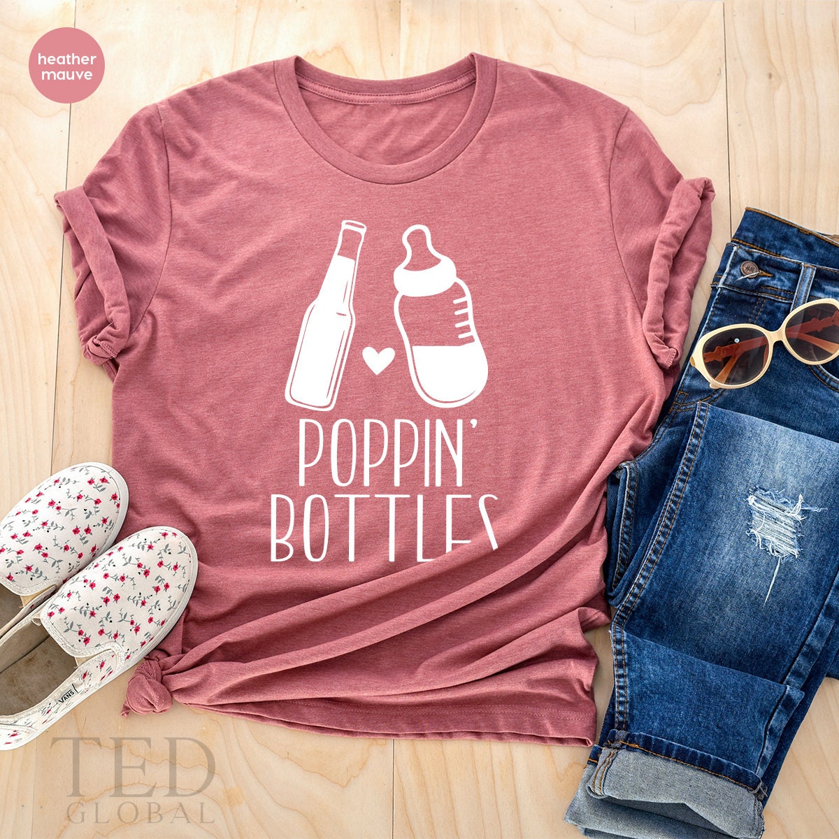 New Baby Shirt, Poppin Bottles Shirt, Newborn Boddysuit, Baby Announcement, Gift For New Baby, Baby And Me Shirt, Baby Matching Tee - Fastdeliverytees.com