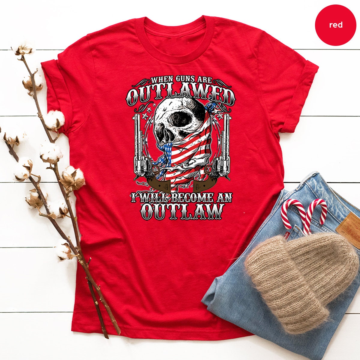 Gun T Shirt,Funny Quote Shirt,When Gun Is Outlawed I Will Become An Shirt,Shirt With Sayings,Gun Rights Shirt,Skulls With Gun Shirt - Fastdeliverytees.com