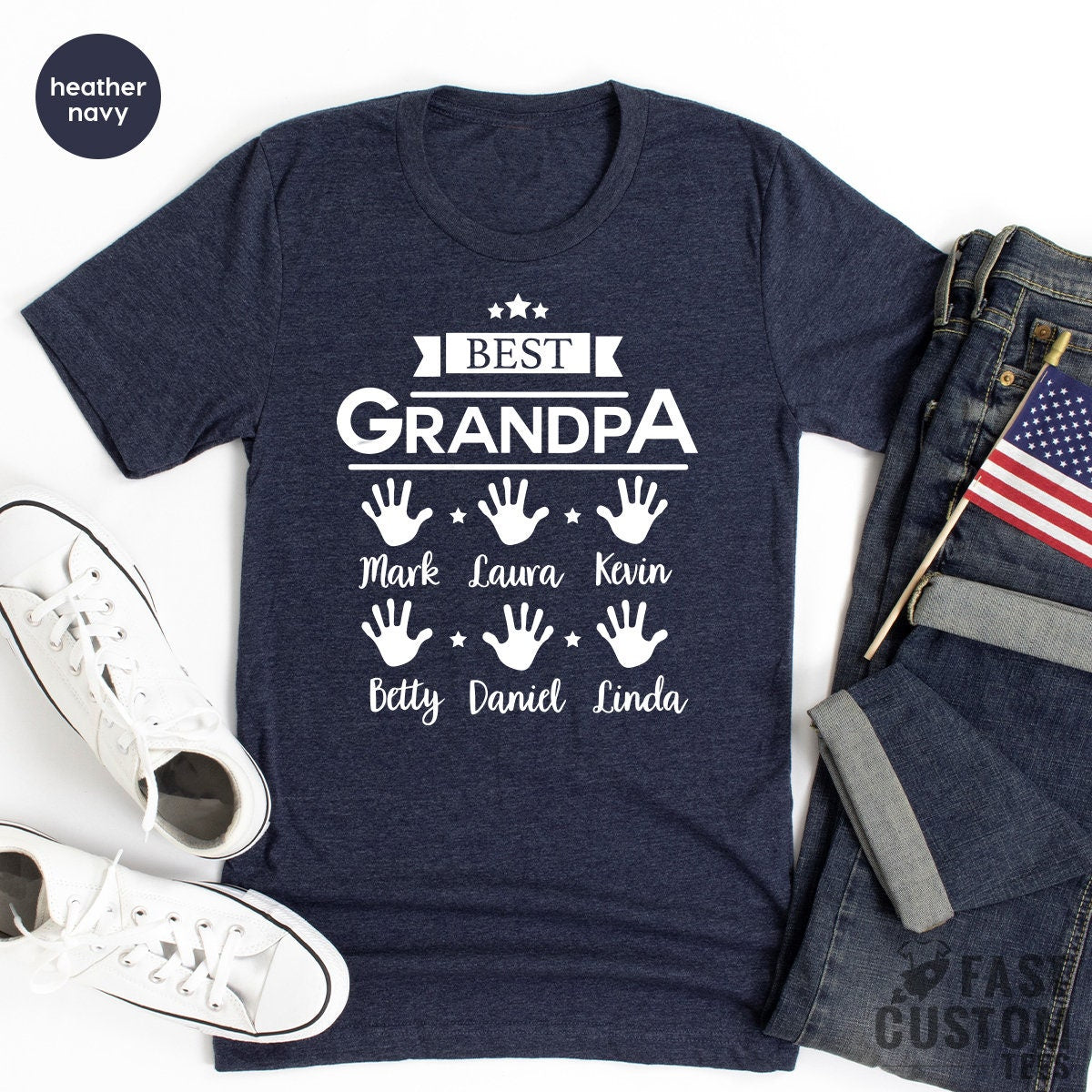 Best Grandpa Shirt, Custom Name T Shirt, Personalized T-Shirt, Fathers Day Shirt, Grandfather Gifts, Men Graphic Tees, Cool Custom Hoodie - Fastdeliverytees.com