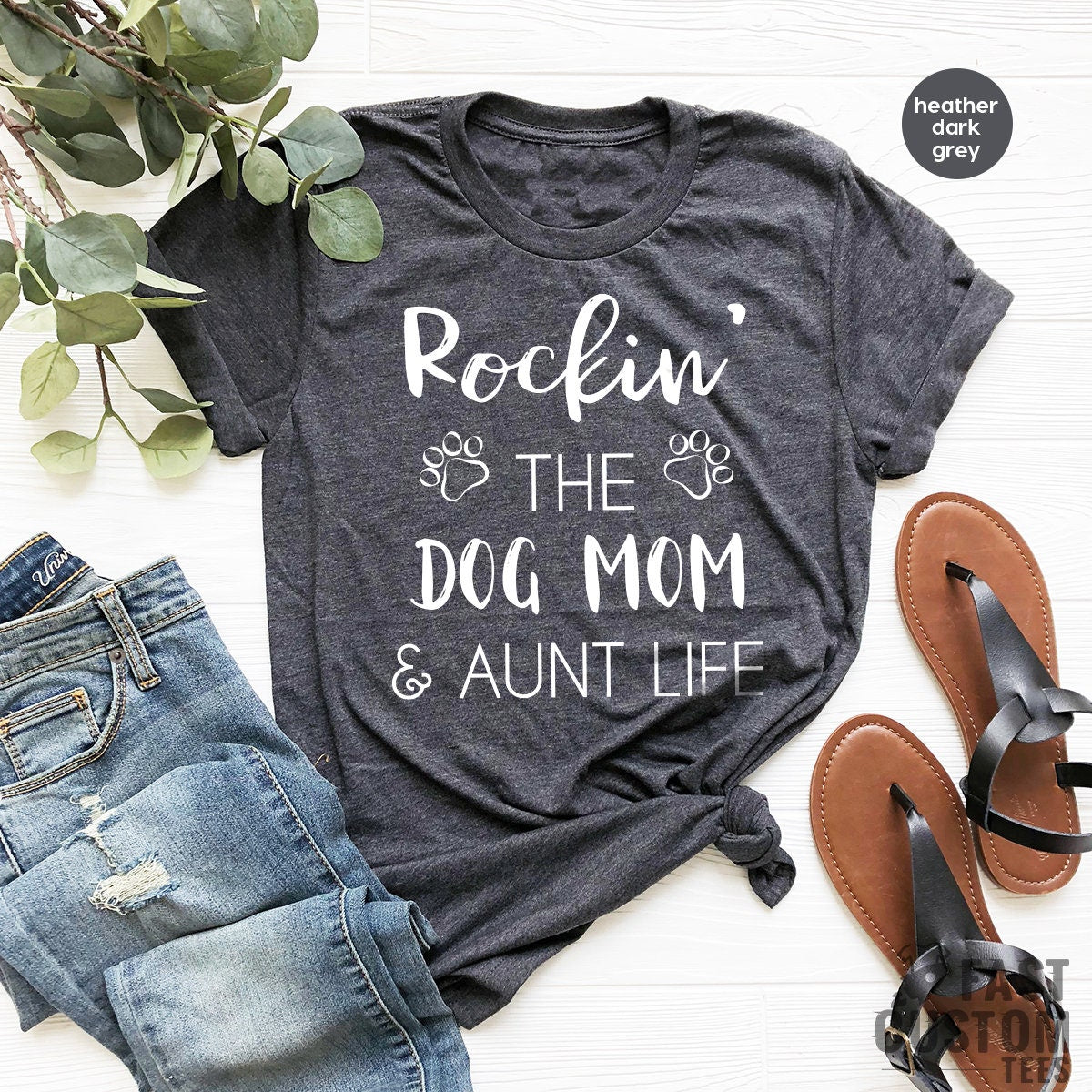 Dog Mom TShirt, Aunt Dog Mama Tee, Gift For Sister, Dog Mom Auntie Shirt, Dog Mom And Aunt Life, Dog Lover Aunt Tee, Best Aunt Gift - Fastdeliverytees.com