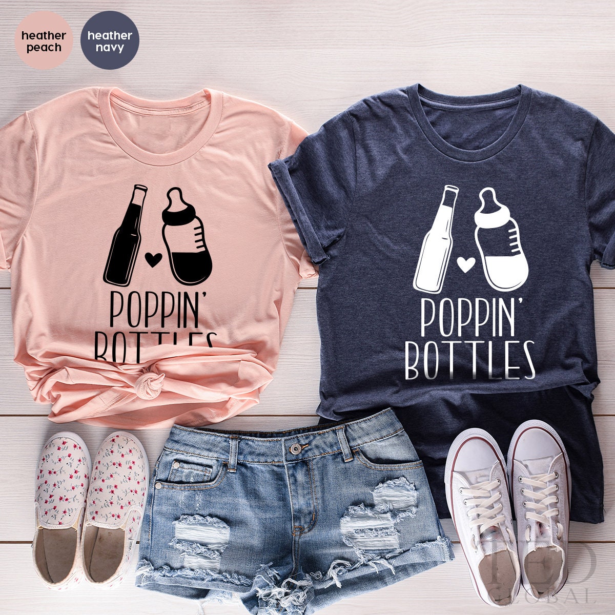 New Baby Shirt, Poppin Bottles Shirt, Newborn Boddysuit, Baby Announcement, Gift For New Baby, Baby And Me Shirt, Baby Matching Tee - Fastdeliverytees.com