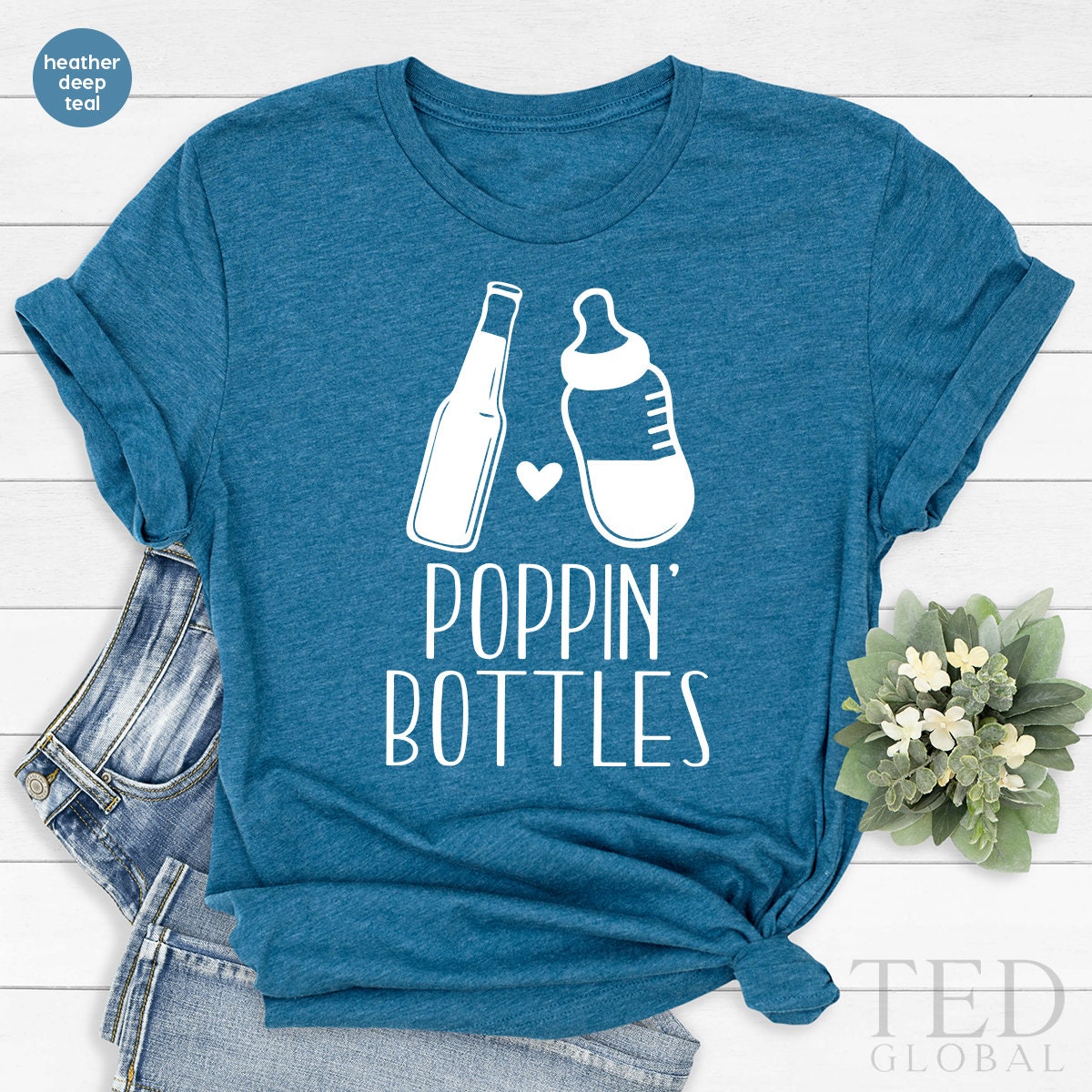 New Baby Shirt, Poppin Bottles Shirt, Newborn Boddysuit, Baby Announcement, Gift For New Baby, Baby And Me Shirt, Baby Matching Tee - Fastdeliverytees.com