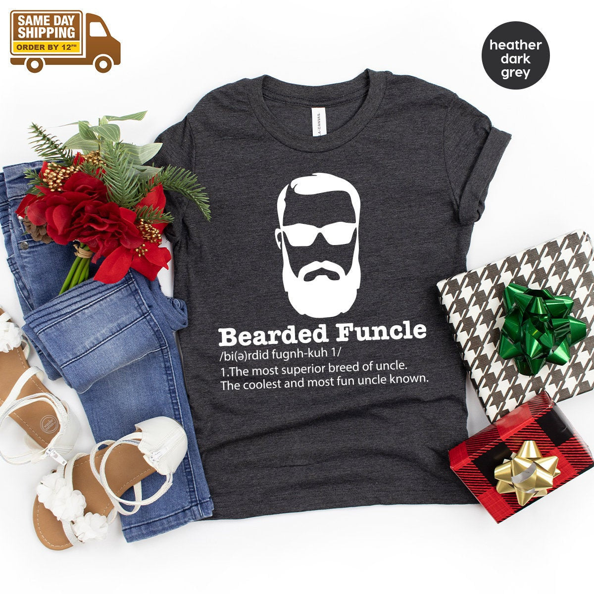 Bearded Funcle Shirt, Funny Uncle Shirt, Bearded Funcle Definition Shirt, Funny Family Gift,Uncle T Shirt,Bearded Uncle Shirt, Uncle Gift - Fastdeliverytees.com