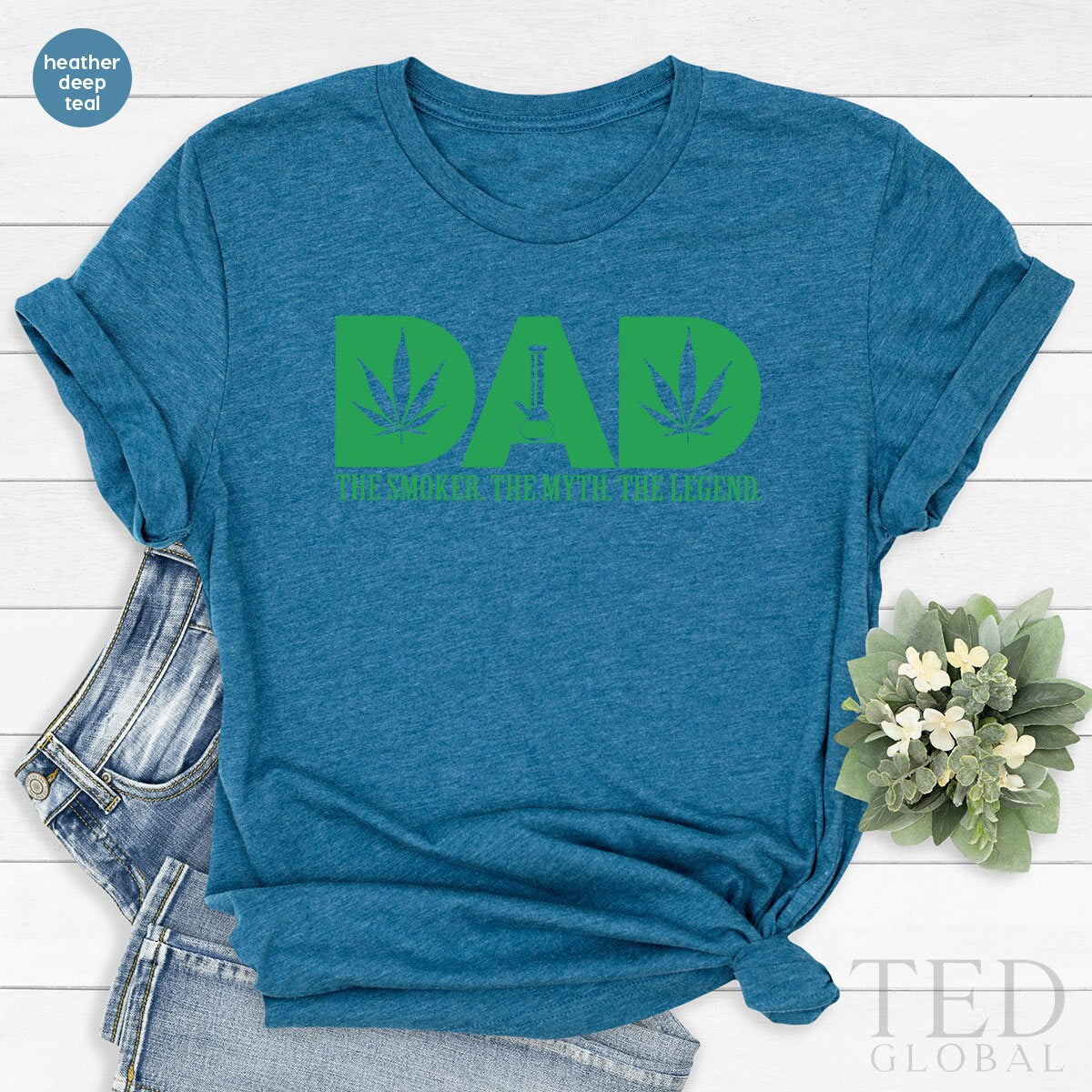 Funny Smoking Dad Shirt, Weed Lover T-Shirt, Cannabis Daddy T Shirt, The Myth Dad Shirt, The Legend Dad Tee, Marijuana T-Shirt, Gift For Dad - Fastdeliverytees.com