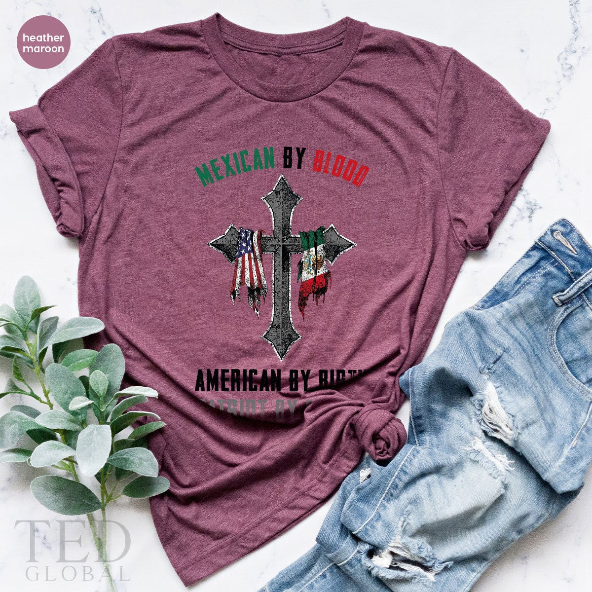 Cute Mexican Shirt, American T Shirt, Mexican By Blood T Shirt, American By Birth Shirts, Patriot By Choice T-Shirt, Gift For Mexican - Fastdeliverytees.com