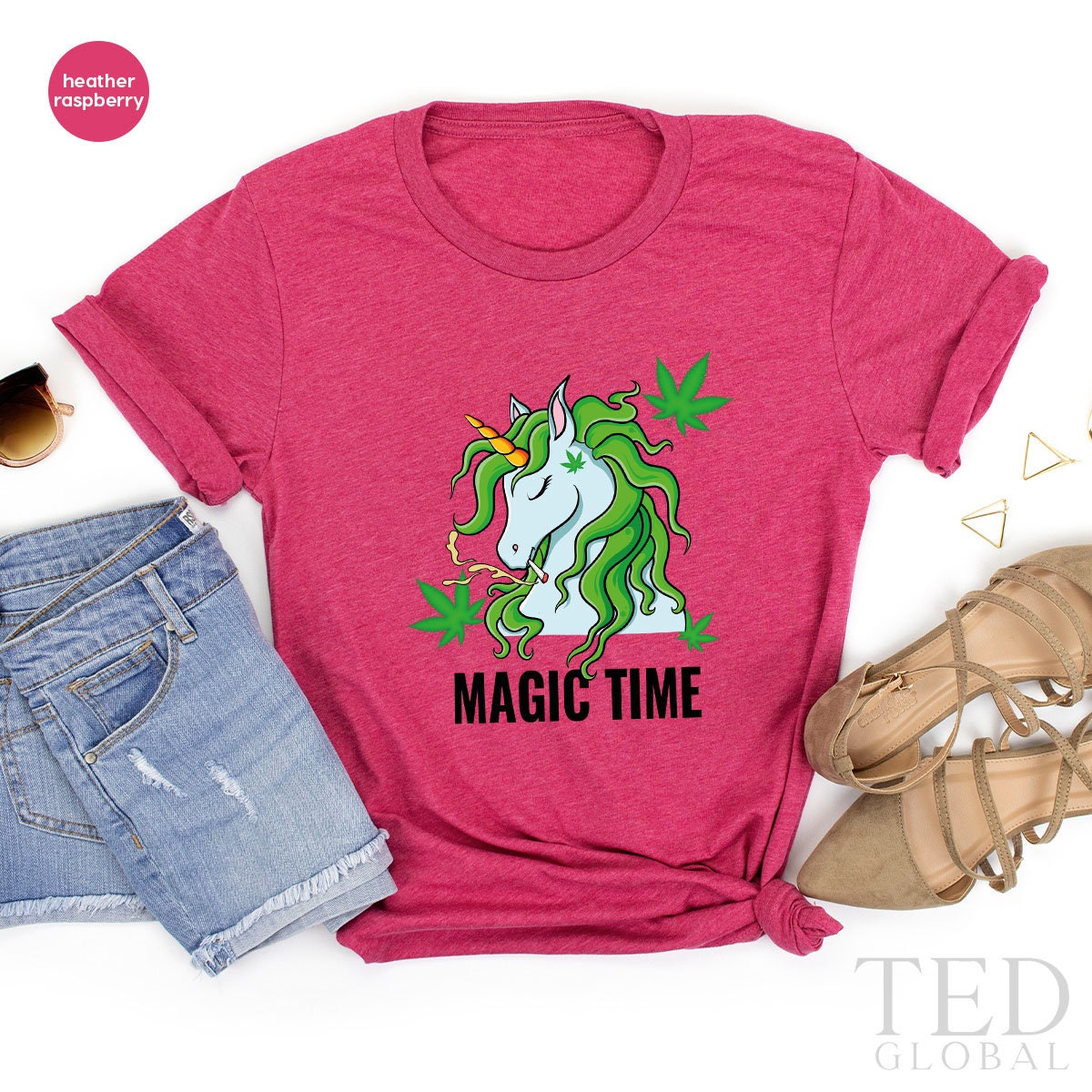 Magic Time Shirt, Funny Weed T Shirt, Cute Unicorn T Shirt, Weed Lover Shirts, Smoking Tee, Cannabis T-Shirt, Marijuana Gift For Christmas - Fastdeliverytees.com