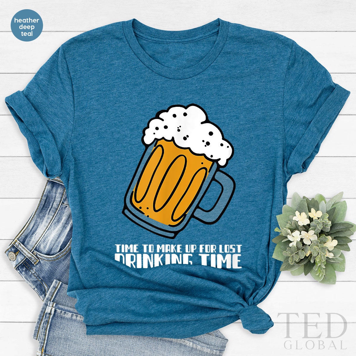 Drinking Time T-Shirt, Beer Lover T Shirt, A Cold Beer Tee, Alcohol Shirts, Drinking Day Shirt, Funny Drinker TShirt, Gift For Bartender - Fastdeliverytees.com