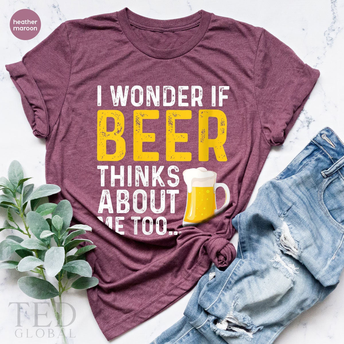 Cute Beer T-Shirt, I Wonder T Shirt, Beer Lover Tee, Alcohol Lover Shirts, Drinking Day Shirt, Funny Drinking TShirt, Gift For Her - Fastdeliverytees.com