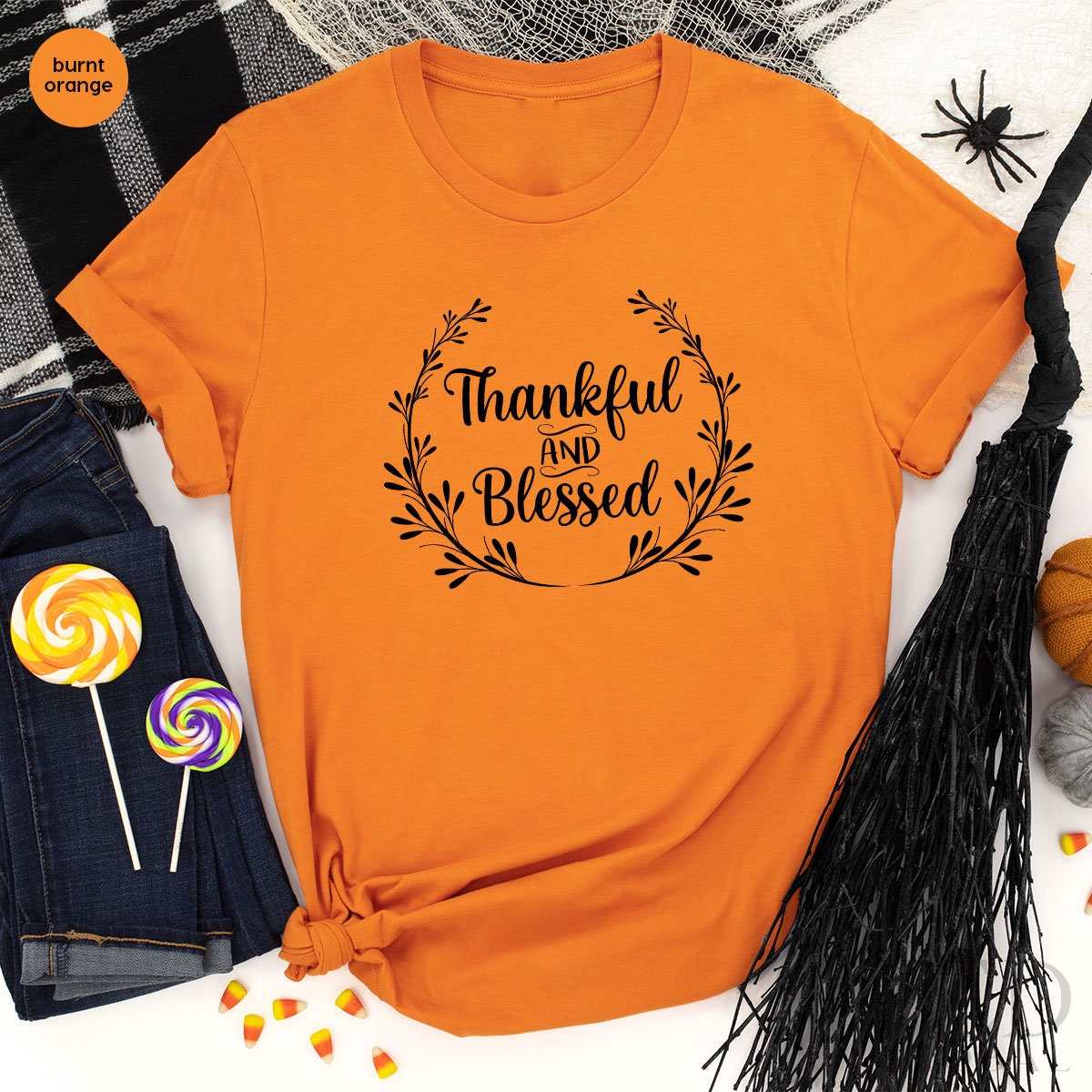 Cute Floral Thankful And Blessed T-Shirt, Funny Fall T Shirt, Thanksgiving Shirts, Autumn Shirt, Family Fall TShirt, Gift For Thanksgiving - Fastdeliverytees.com