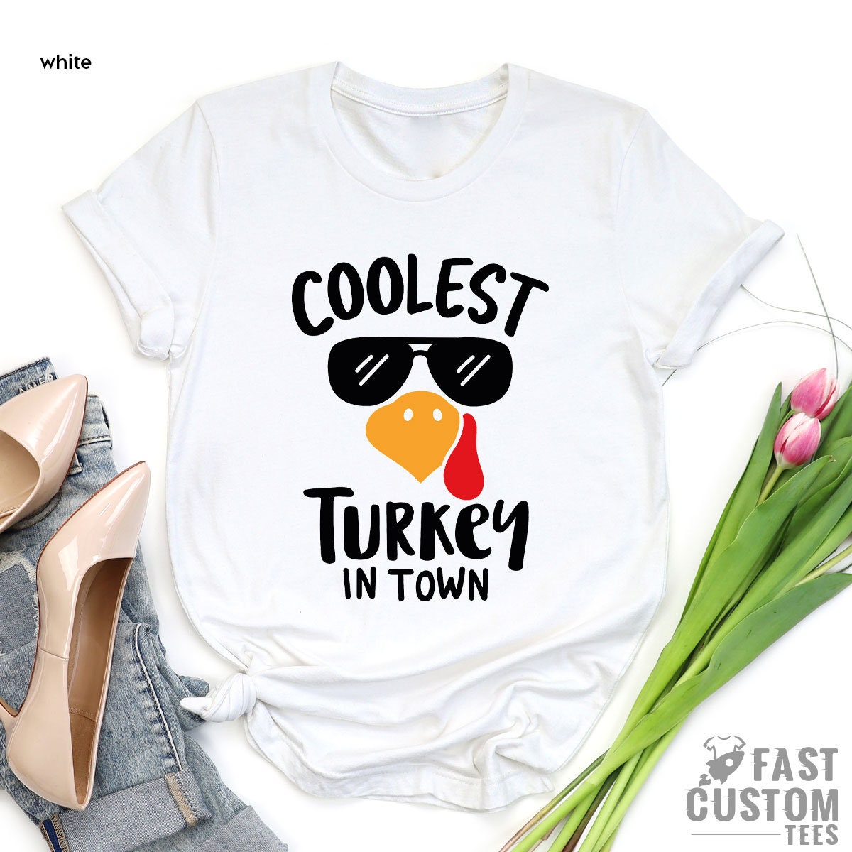 Coolest Turkey in Town Shirt, Thanksgiving Shirt, Funny Thanksgiving Tee, Fall Thankful Shirt, Thankful Shirts For Women, Family Matching - Fastdeliverytees.com