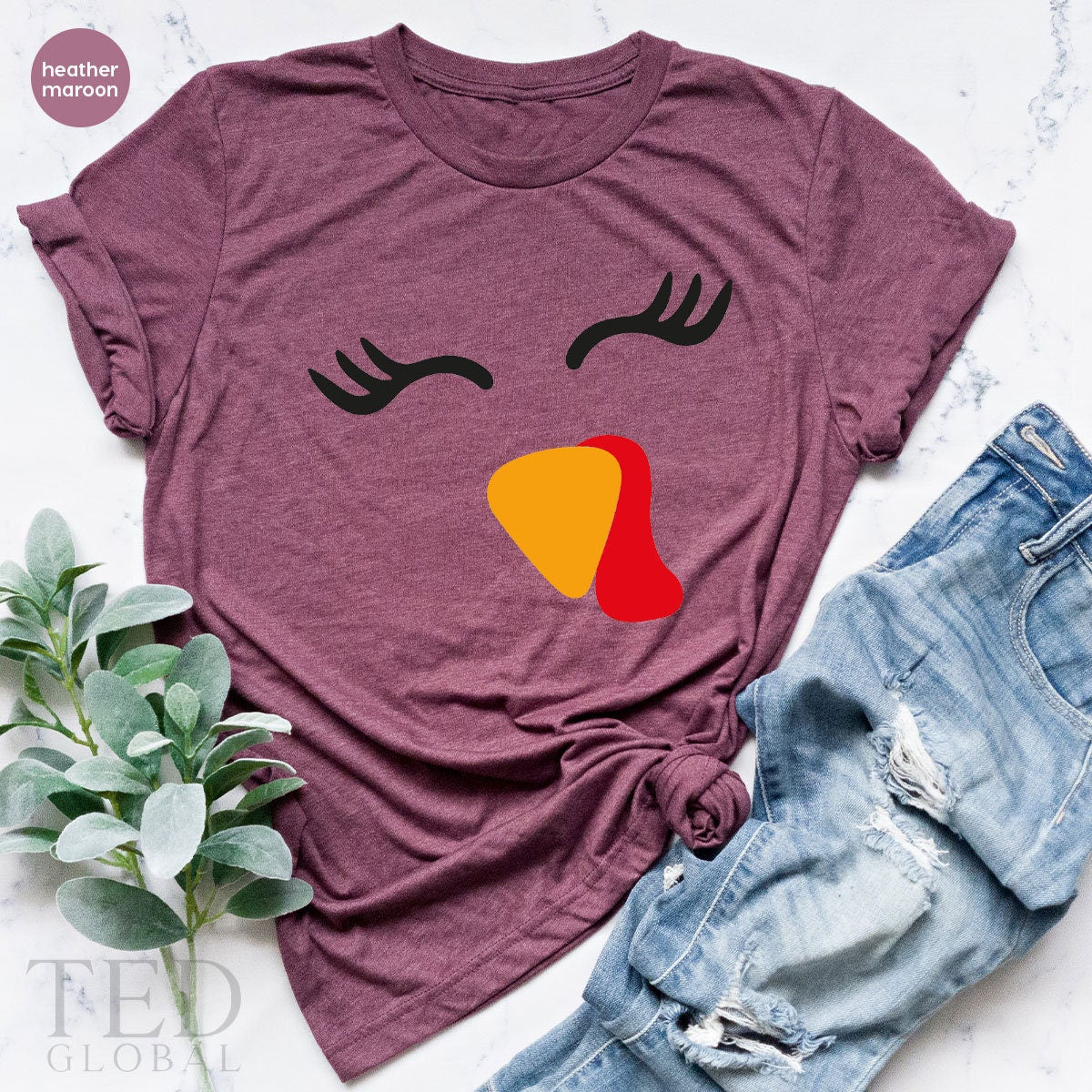 Funny Turkey Lady T-Shirt, Wine Turkey Family Fall T Shirt, Turkey Face Shirts, Thanksgiving Shirt, Cute Fall TShirt, Gift For Thanksgiving - Fastdeliverytees.com