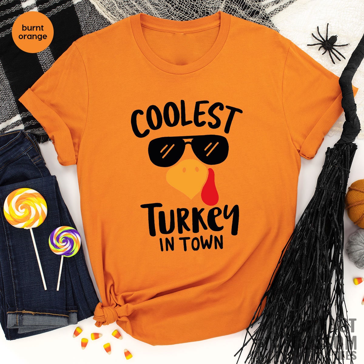 Coolest Turkey in Town Shirt, Thanksgiving Shirt, Funny Thanksgiving Tee, Fall Thankful Shirt, Thankful Shirts For Women, Family Matching - Fastdeliverytees.com