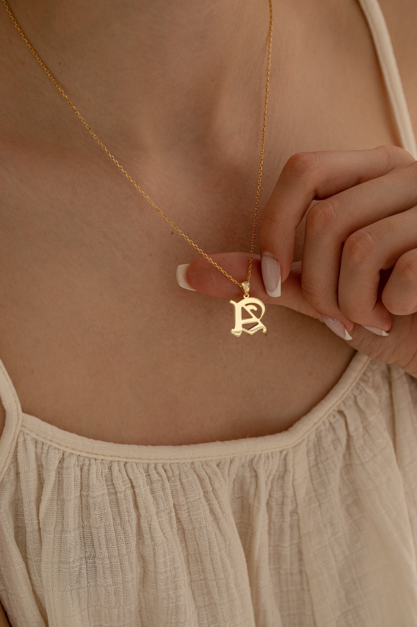 Personalized Gold Initial Necklace for Women - 14K Gold Plated Minimalist  Letter | eBay