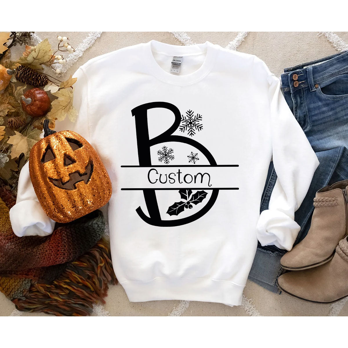 Custom Christmas T-Shirt, White Peach Design Shirt, Christmas Personalized Shirt
